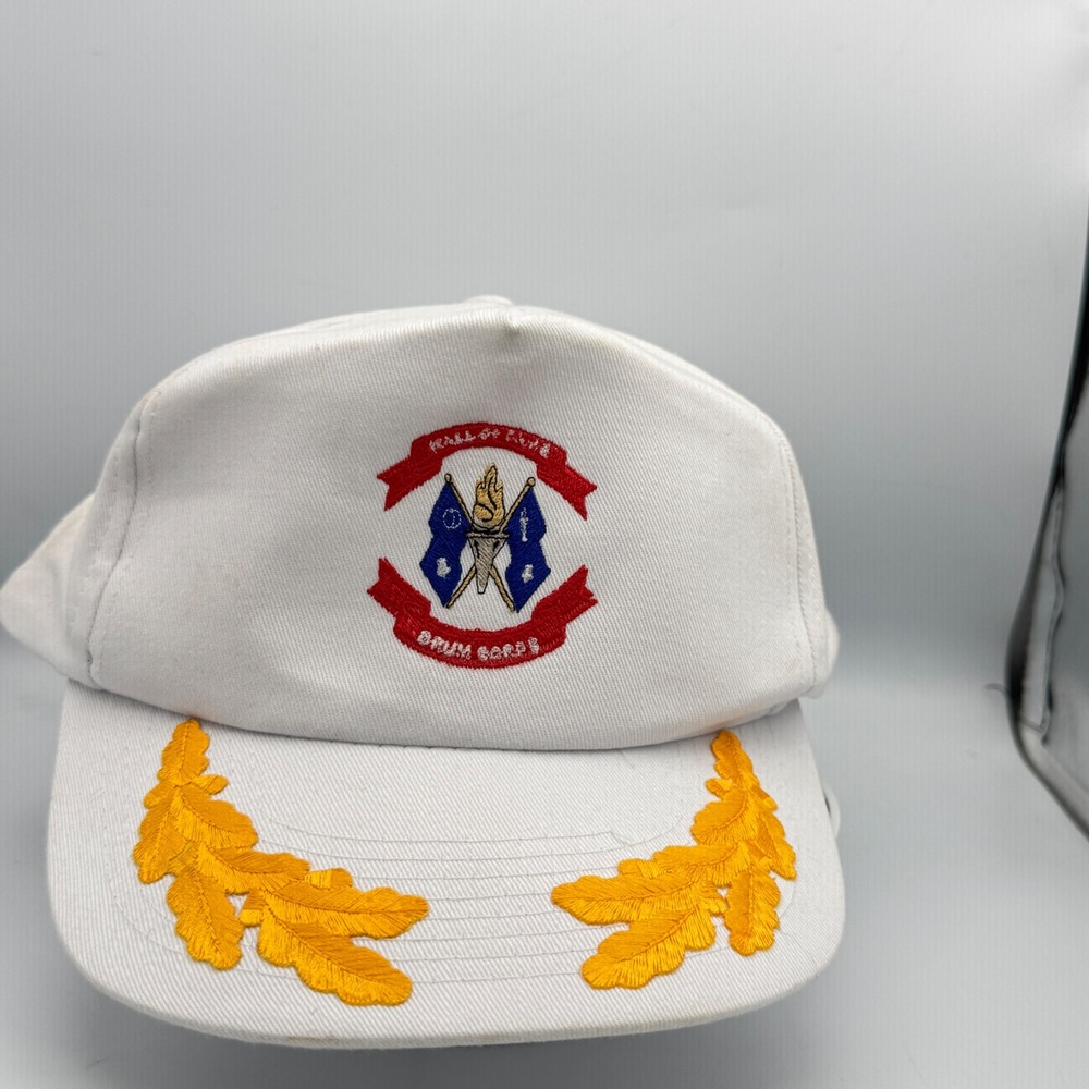 Hall of Fame Drum Corps Snapback Hat White Scrambled Eggs OSFA VTG Toppers Rare